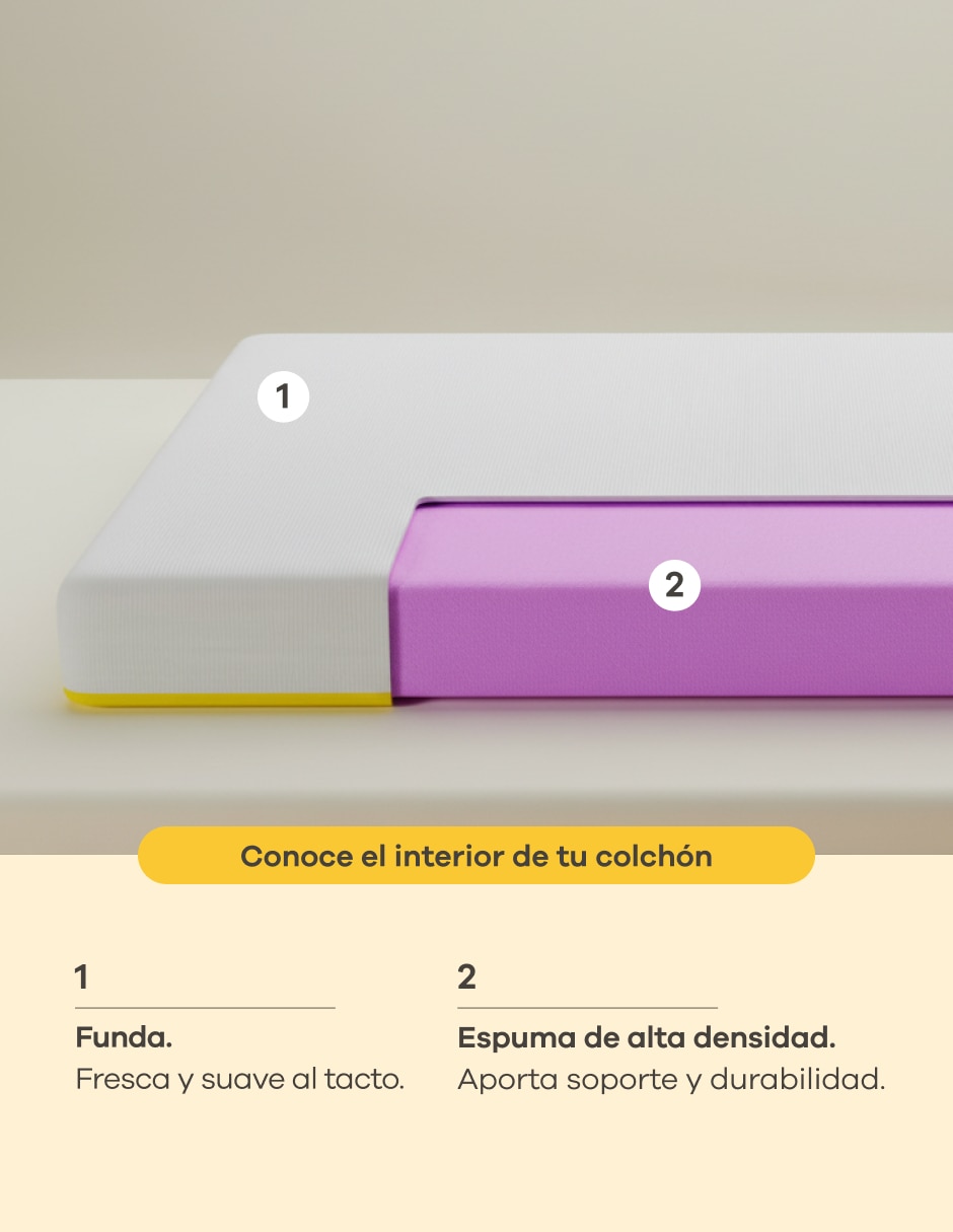 Colchón en caja Nooz Essential Low 16 cm + Almohada Responsive 2 Pack